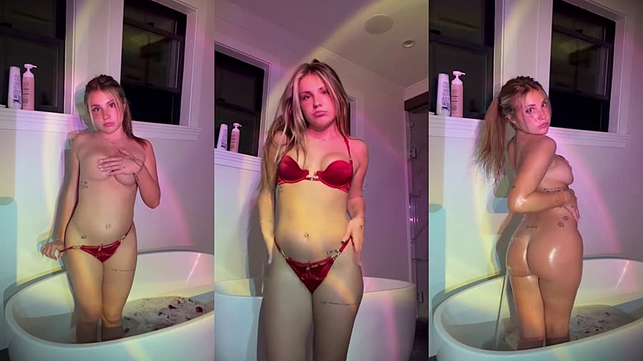 Piper Rockelle's Naked Wet Bathtub Tease
